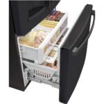 GE 22.1 Cu. Ft. French Door Counter-Depth Refrigerator Space Saving Ice Maker Black Slate from Kings Outlet