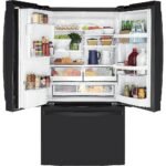 GE 22.1 Cu. Ft. French Door Counter-Depth Refrigerator Space Saving Ice Maker Black Slate from Kings Outlet