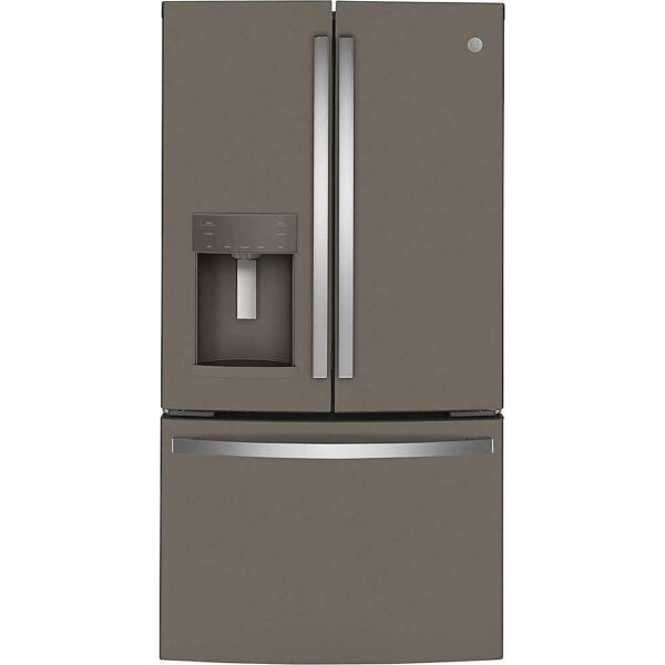 GE 22.1 Cu. Ft. French Door Counter-Depth Refrigerator Space Saving Ice Maker Slate from Kings Outlet