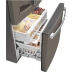 GE 22.1 Cu. Ft. French Door Counter-Depth Refrigerator Space Saving Ice Maker Slate from Kings Outlet