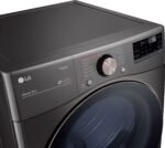 LG 7.4 Cu. Ft. Stackable Smart Gas Dryer Steam Built-In Intelligence Black Steel from Kings Outlet