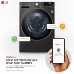 LG 4.5 Cu. Ft. High-Efficiency Stackable Smart Front Load Washer Steam Built-In Intelligence Black from Kings Outlet