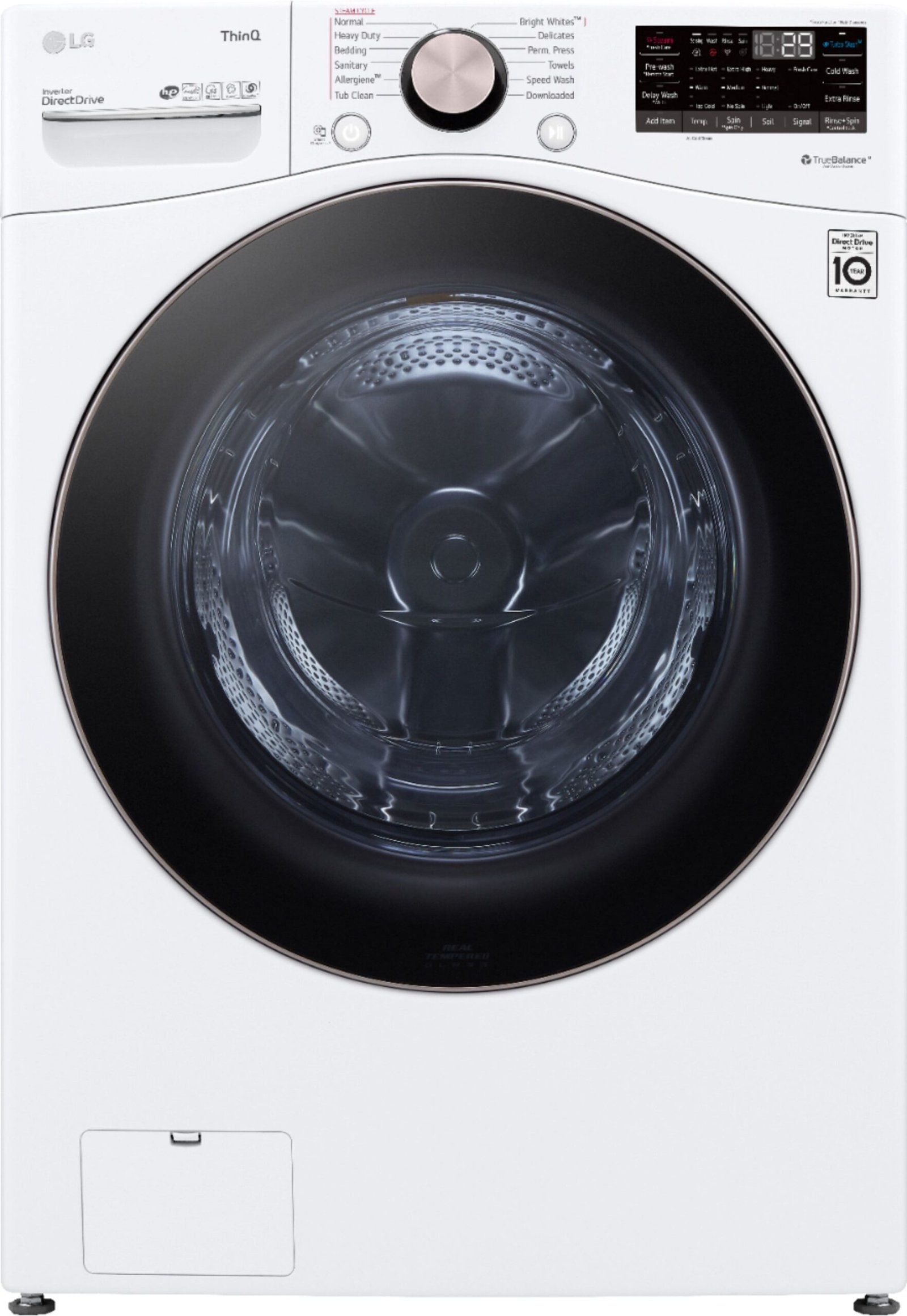 Kings Outlet LG 4.5 Cu. Ft. High-Efficiency Stackable Smart Front Load Washer Steam Built-In Intelligence White LG 4.5 Cu. Ft. High-Efficiency Stackable Smart Front Load Washer Steam Built-In Intelligence White from Kings Outlet