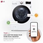 LG 4.5 Cu. Ft. High-Efficiency Stackable Smart Front Load Washer Steam Built-In Intelligence White from Kings Outlet