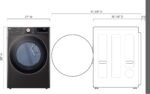LG 7.4 Cu. Ft. Stackable Smart Electric Dryer Steam Built-In Intelligence Black Steel from Kings Outlet