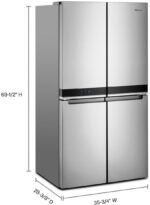 Whirlpool 19.4 Cu. Ft. 4-Door French Door Counter-Depth Refrigerator Flexible Organization Spaces Stainless Steel from Kings Outlet