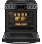 GE Profile 5.6 Cu. Ft. Slide-In Gas True Convection Range Built-In Wi-Fi Hot Air from Kings Outlet