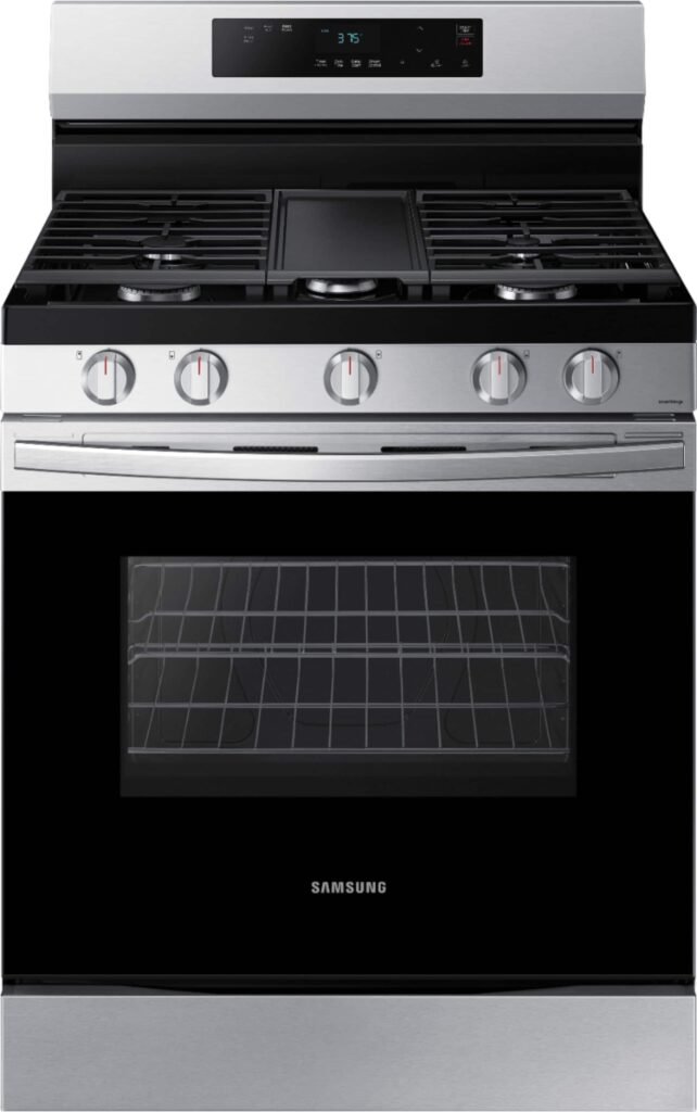 Samsung 6.0 cu. ft. Freestanding Gas Range WiFi Integrated Griddle Stainless Steel from Kings Outlet