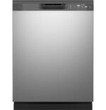 GE 24" Front Control Built-In Plastic Tub Dishwasher Steam + Sanitization 55 dBA Stainless from Kings Outlet
