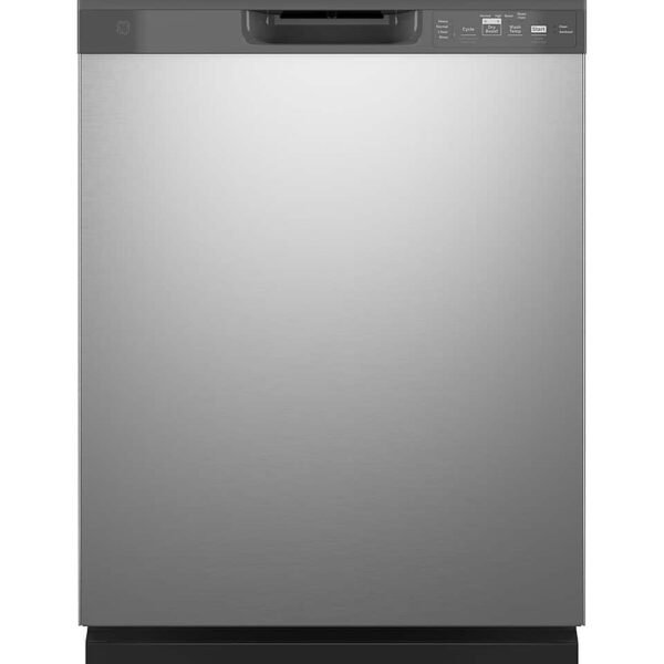 GE 24" Front Control Built-In Plastic Tub Dishwasher Steam + Sanitization 55 dBA Stainless from Kings Outlet