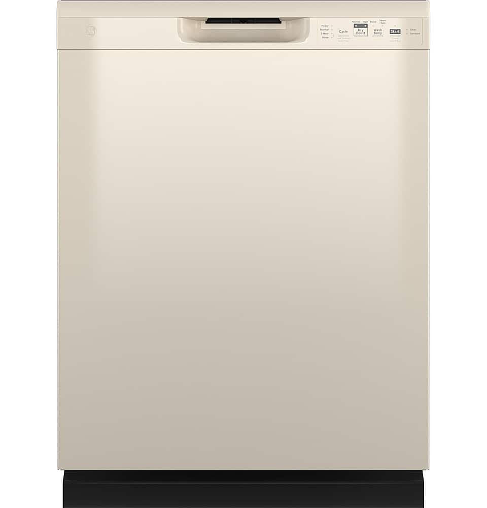 GE 24" Front Control Built-In Plastic Tub Dishwasher Steam + Sanitization 55 dBA Bisque from Kings Outlet