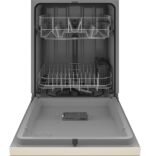 GE 24" Front Control Built-In Plastic Tub Dishwasher Steam + Sanitization 55 dBA Bisque from Kings Outlet