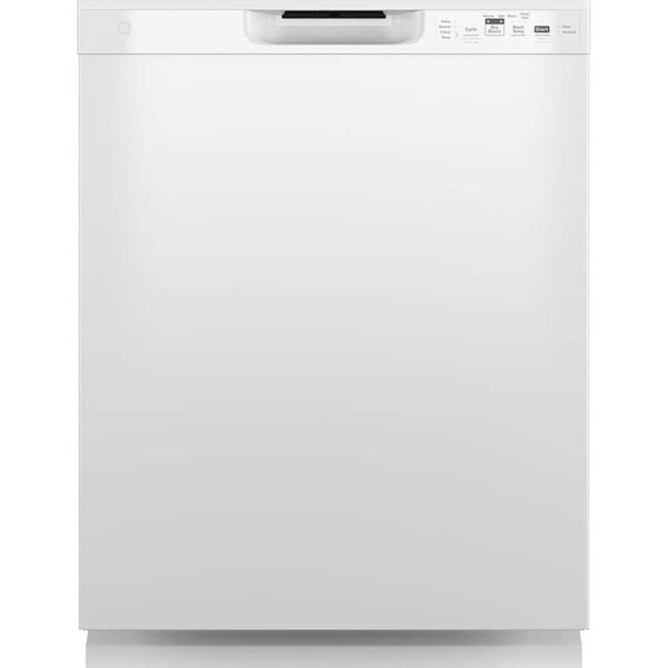 GE 24" Front Control Built-In Plastic Tub Dishwasher Steam + Sanitization 55 dBA White from Kings Outlet