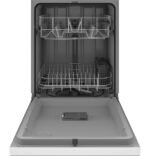 GE 24" Front Control Built-In Plastic Tub Dishwasher Steam + Sanitization 55 dBA White from Kings Outlet