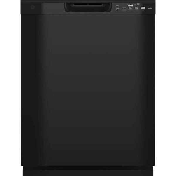 GE 24" Front Control Built-In Plastic Tub Dishwasher Steam + Sanitization 55 dBA Black from Kings Outlet