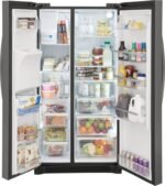 Frigidaire Gallery 22.3 Cu. Ft. Side-by-Side Counter-Depth Refrigerator Black Stainless Steel from Kings Outlet