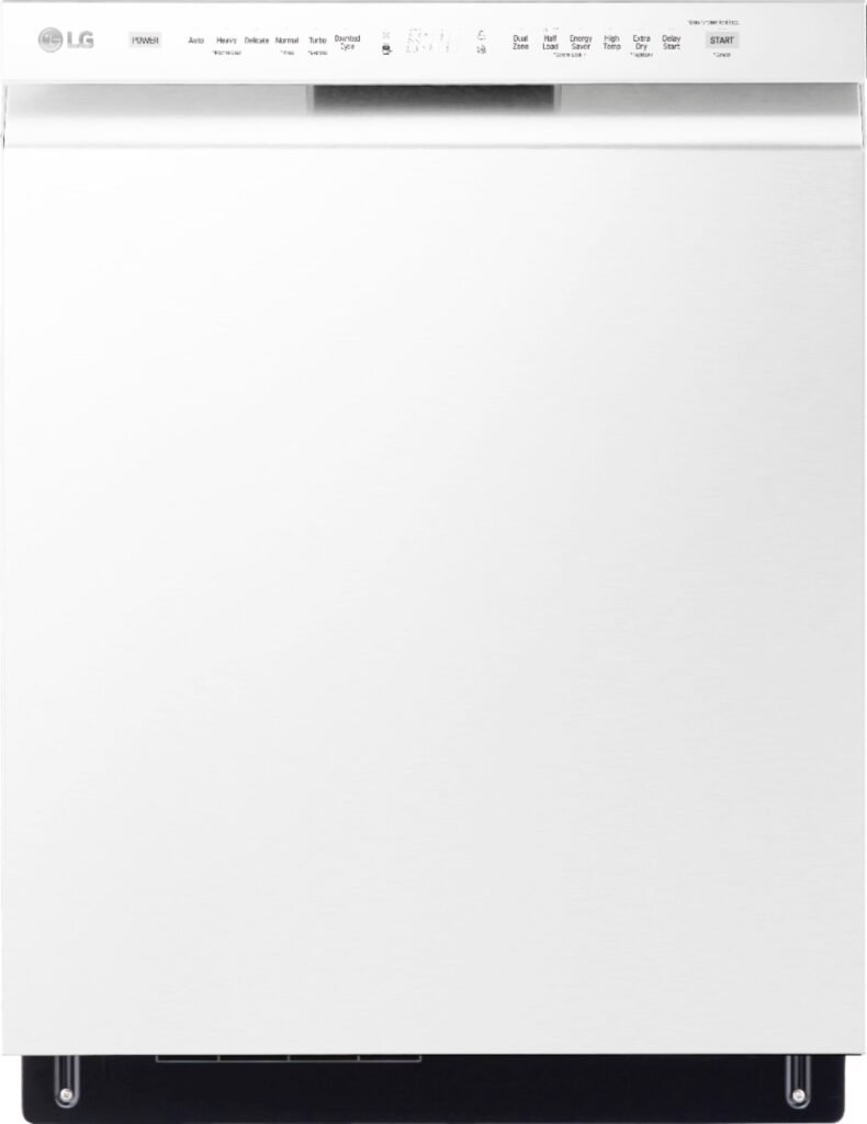 LG 24" Front Control Built-In Stainless Steel Tub Dishwasher 3rd Rack QuadWash 48dba White from Kings Outlet