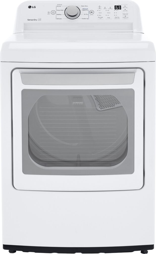 LG 7.3 Cu. Ft. Gas Dryer Sensor Dry White from Kings Outlet