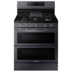 Samsung 6.0 cu. ft. Smart Freestanding Gas Range Flex Duo Air Fry Black Stainless from Kings Outlet