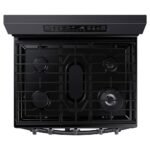 Samsung 6.0 cu. ft. Smart Freestanding Gas Range Flex Duo Air Fry Black Stainless from Kings Outlet