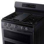 Samsung 6.0 cu. ft. Smart Freestanding Gas Range Flex Duo Air Fry Black Stainless from Kings Outlet
