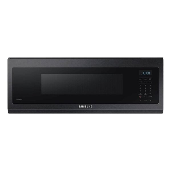 Samsung 1.1 cu. ft. Smart SLIM Over-the-Range Microwave 400 CFM Hood Ventilation Black Stainless from Kings Outlet
