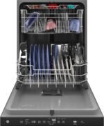 GE 24" Top Control Built-In Plastic Tub Dishwasher 3rd Rack Bottle Jets 50 dBA from Kings Outlet