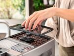 De Longhi Dinamica Plus Connected Fully Automatic Espresso Machine Built-in Grinder Titanium from Kings Outlet