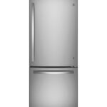 GE 21.0 Cu. Ft. Bottom-Freezer Refrigerator LED Interior Lighting Stainless Steel from Kings Outlet