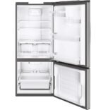 GE 21.0 Cu. Ft. Bottom-Freezer Refrigerator LED Interior Lighting Stainless Steel from Kings Outlet