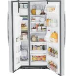 GE 23.0 Cu. Ft. Side-by-Side Refrigerator External Ice Water Dispenser Stainless Steel from Kings Outlet