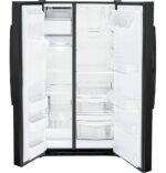 GE 25.3 Cu. Ft. Side-by-Side Refrigerator External Ice Water Dispenser High Gloss Black from Kings Outlet