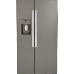 GE 25.3 Cu. Ft. Side-by-Side Refrigerator External Ice Water Dispenser Slate from Kings Outlet
