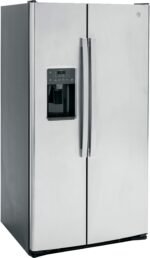 GE 25.3 Cu. Ft. Side-by-Side Refrigerator External Ice Water Dispenser Stainless Steel from Kings Outlet