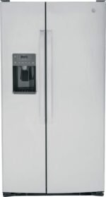 GE 25.3 Cu. Ft. Side-by-Side Refrigerator External Ice Water Dispenser Stainless Steel from Kings Outlet