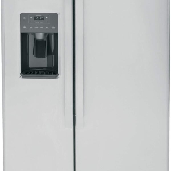 GE 25.3 Cu. Ft. Side-by-Side Refrigerator External Ice Water Dispenser Stainless Steel from Kings Outlet