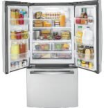 GE 18.6 Cu. Ft. French Door Counter-Depth Refrigerator Internal Water Dispenser Stainless Steel from Kings Outlet