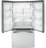 GE 18.6 Cu. Ft. French Door Counter-Depth Refrigerator Internal Water Dispenser Stainless Steel from Kings Outlet