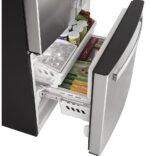GE 18.6 Cu. Ft. French Door Counter-Depth Refrigerator Internal Water Dispenser Stainless Steel from Kings Outlet