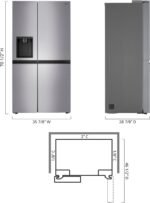LG 22.5 Cu. Ft. Side-by-Side Counter-Depth Refrigerator Smooth Touch Dispenser Stainless Steel from Kings Outlet