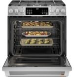 Café 5.6 Cu. Ft. Slide-In Gas Convection Range Customizable Stainless Steel from Kings Outlet