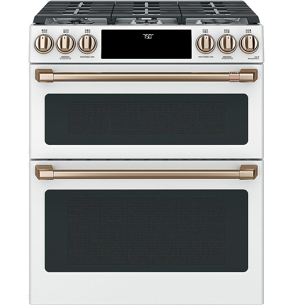 Café 6.7 Cu. Ft. Slide-In Double Oven Gas True Convection Range Built-In Wi-Fi Customizable from Kings Outlet