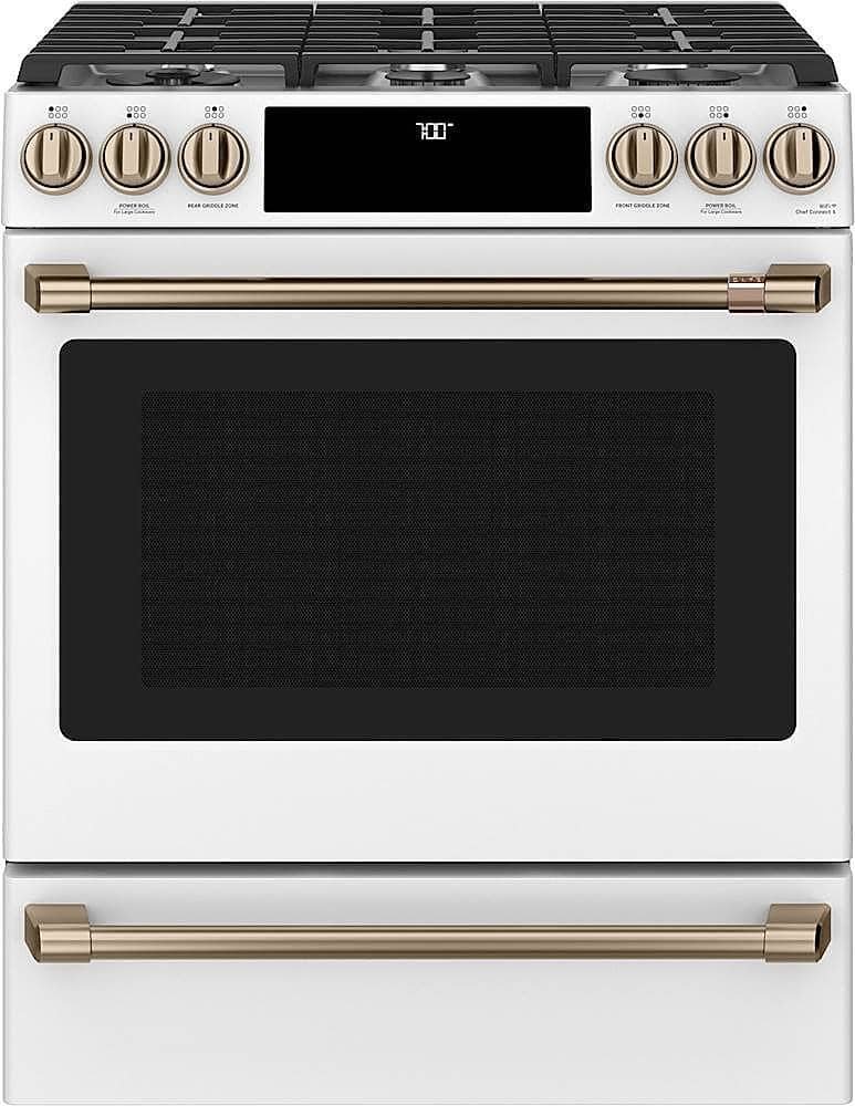 Café 5.6 Cu. Ft. Slide-In Gas Convection Range Customizable Matte White from Kings Outlet