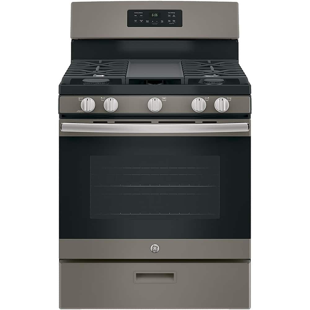 GE 5.0 Cu. Ft. Freestanding Gas Range Slate from Kings Outlet