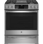 GE Profile 5.6 Cu. Ft. Slide-In Gas True Convection Range Built-In Wi-Fi Hot Air from Kings Outlet