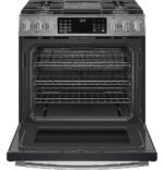 GE Profile 5.6 Cu. Ft. Slide-In Gas True Convection Range Built-In Wi-Fi Hot Air from Kings Outlet