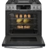 GE Profile 5.6 Cu. Ft. Slide-In Gas True Convection Range Built-In Wi-Fi Hot Air from Kings Outlet