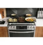 GE Profile 5.6 Cu. Ft. Slide-In Gas True Convection Range Built-In Wi-Fi Hot Air from Kings Outlet