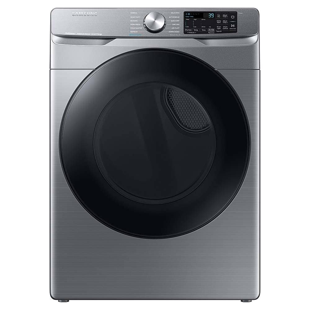 Samsung 7.5 Cu. Ft. Stackable Smart Gas Dryer Steam Sanitize+ Platinum from Kings Outlet