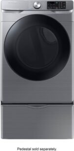 Samsung 7.5 Cu. Ft. Stackable Smart Electric Dryer Steam Sanitize+ Platinum from Kings Outlet